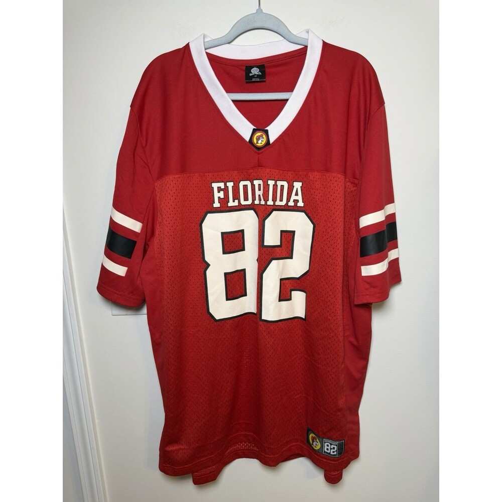 Buc-ees Football Florida #82 Beaver Slight-Oversize Fit Red Jersey 2X